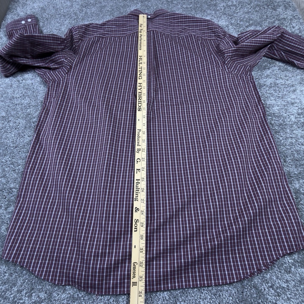 Duluth Trading WrinkleFighter Shirt Mens XL Tall Deep Port Check Long Sleeve - Picture 6 of 6